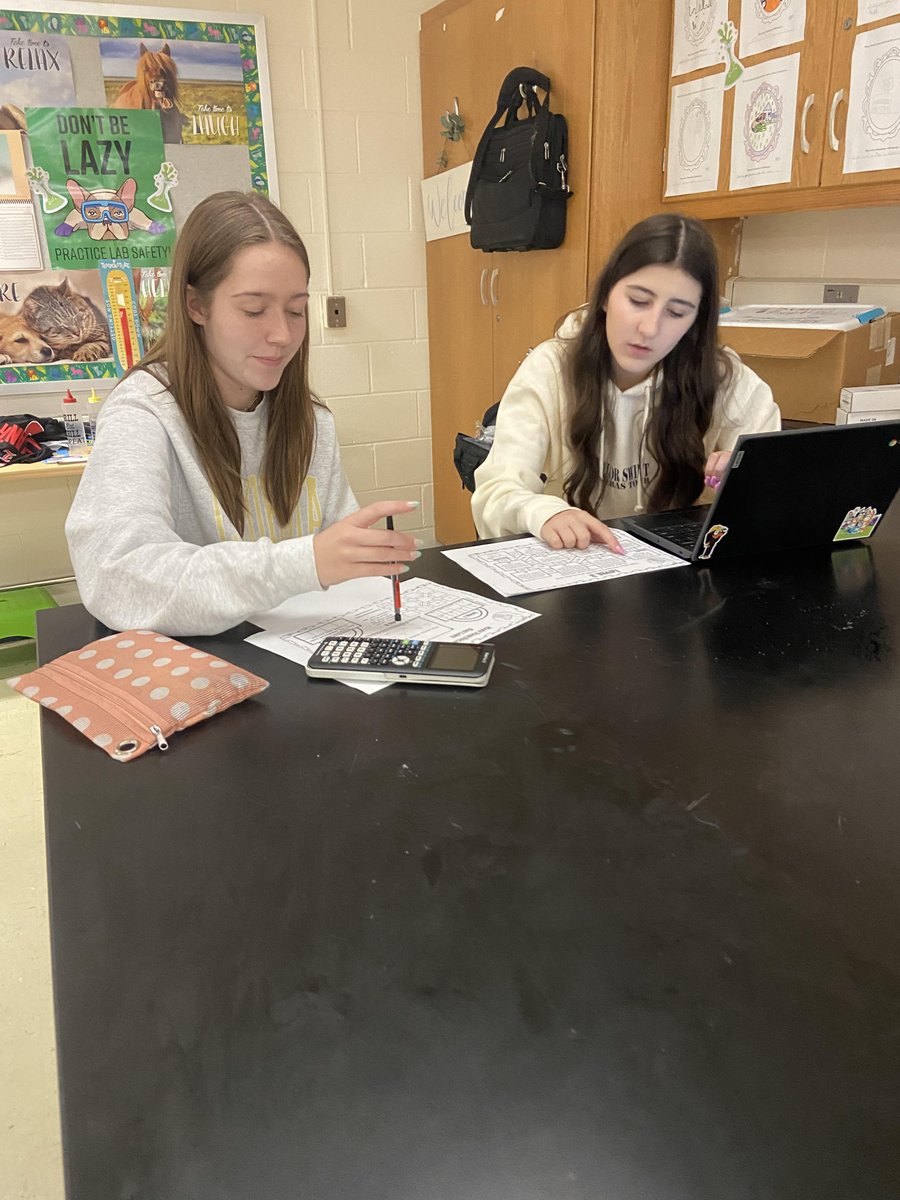 Chemistry 2 students will be completing an escape room for their final exam and yesterday they got to do a practice escape room