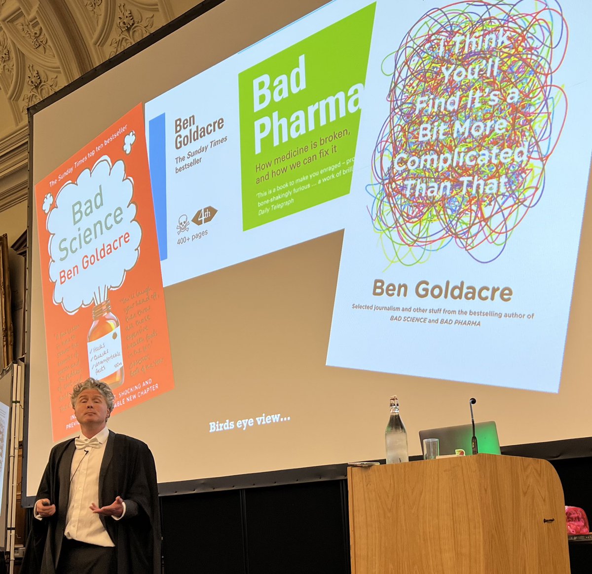 Enjoying @bengoldacre giving his brilliantly engaging Inaugural Lecture @UniofOxford - the story of @openprescribing @TrialsTracker @OpenSAFELY