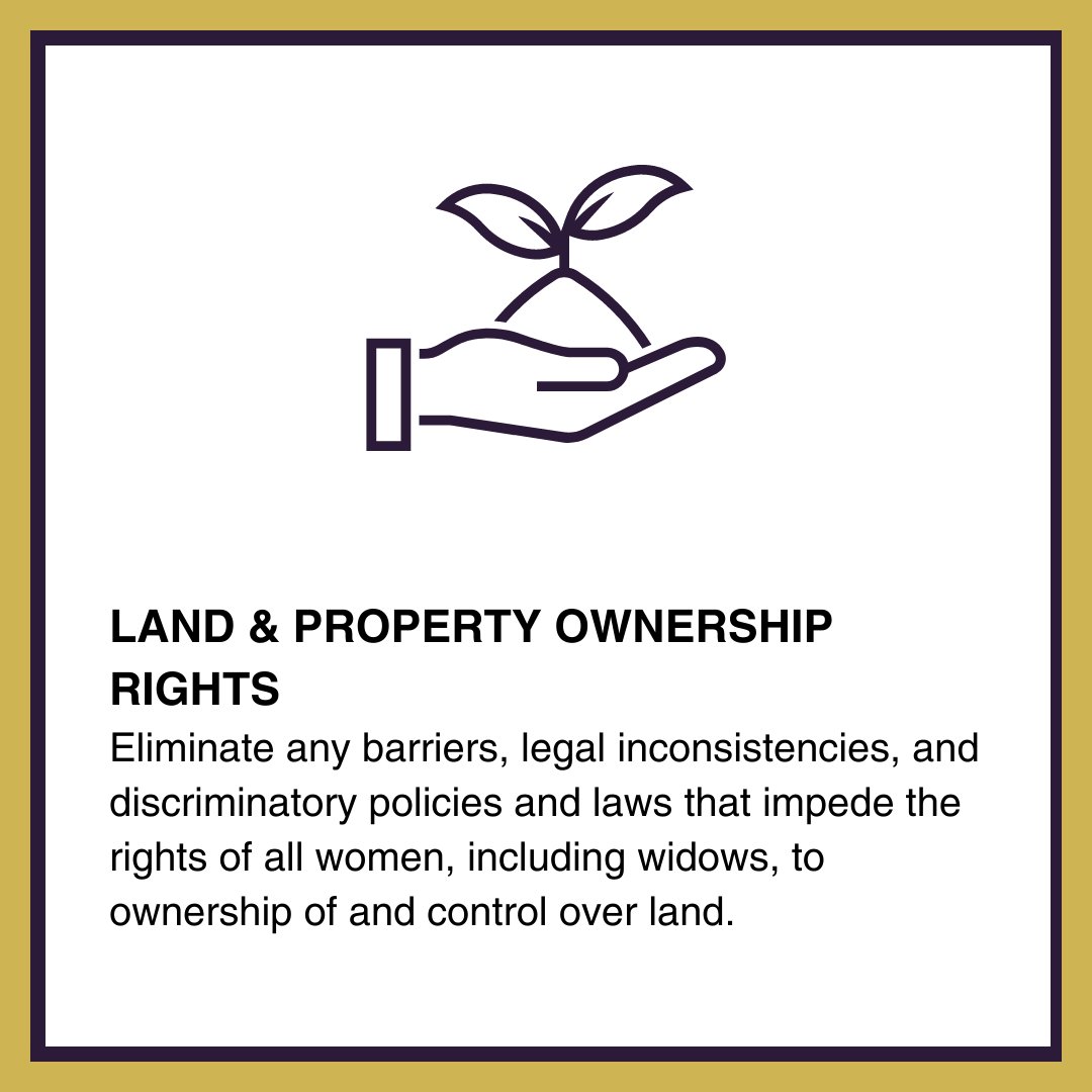 UN General Assembly resolution Addressing the Situation of Widows - Policy Ask #6: Land & property ownership

#MakeWidowsMatter #womenownland