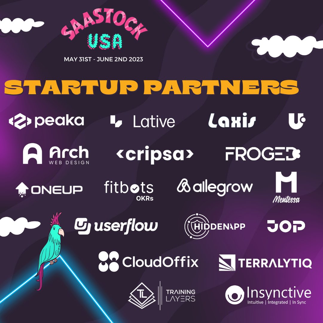 Now THAT’S what we call a world-class lineup🤩

We’re so excited that joining us in Austin are @peakacom @uspacycom @ArchWebDesign1 @FrogedEN @OneUp_Sales @Fitbotsokrs @mentessa_ai @getuserflow @hiddenapp @get_jop @cloudoffix @terralytiq @traininglayers, @Insynctive, and… you?👀