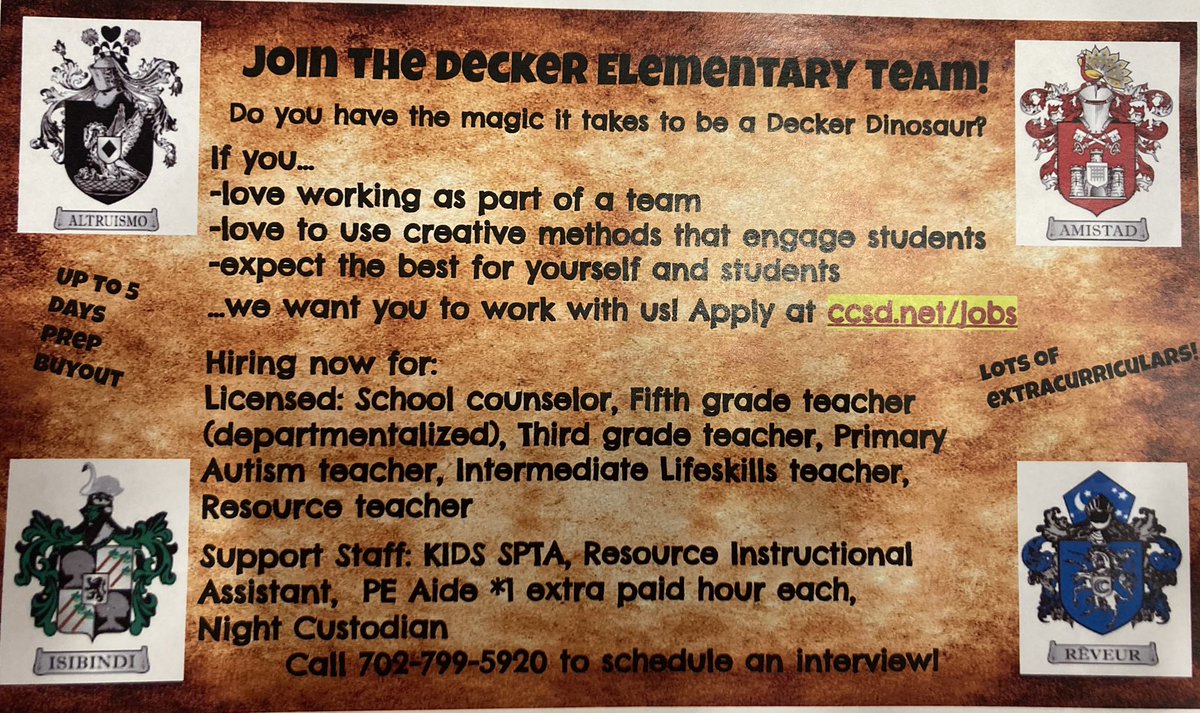 @327DeckerES working the <a href="/ClarkCountySch/">CCSD</a> hiring fair! Call 702-799-5920 for open positions. #jobsearch