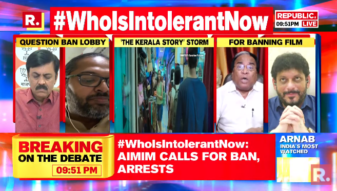 republic's tweet photo. #WhoIsIntolerantNow | Tomorrow is something happens in the country, who will take the responsibility?: AIMIM National Spokesperson & Former MLA Adv. @warispathan tries to fearmonger over 'The Kerala Story' on the debate - https://t.co/czFQrKHPCc
#TheKeralaStory #MamataBanerjee #TMC #SudiptoSen #ISISBrides #Kerala