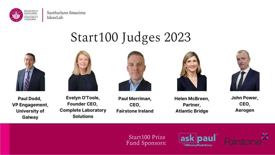 Really looking forward to taking part in the <a href="/uniofgalway/">Ollscoil na Gaillimhe | University of Galway</a> @GalwayIdeasLab #Start100 Summer Accelerator Programme this year and seeing what innovative ideas the students will present.