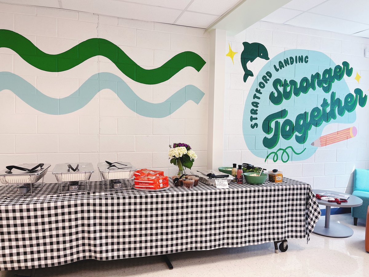 We love our @StratfordLndgES staff! We kicked off Teacher Appreciation Week Monday with a little zen thanks to Fort Hunt Yoga 🧘‍♀️🧘🏽 Today was lunch from Rocklands BBQ complete with a delicious salad from our own Discovery Garden! 🥬 🍽️