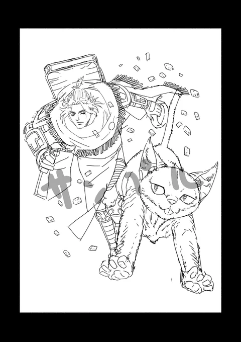今、ニャイリビのなんかの表紙の下書き描いてる。 おそらくなんかに使われる。