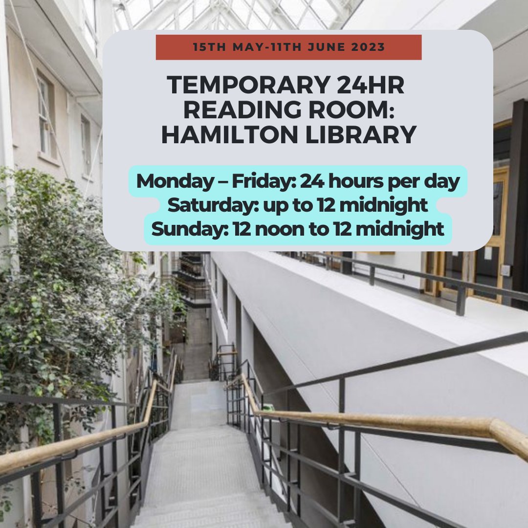 tcdlibrary's tweet photo. The closure of the Ussher/Kinsella Hall means we'll be temporarily moving our 24/7 study space to the Hamilton Library. 
Watch our video with directions on how to get to the Hamilton Building and find the Library on the 2nd floor. https://t.co/apntQOgvYk #TrinityCampus #Ussher https://t.co/n8QGdUjkIB