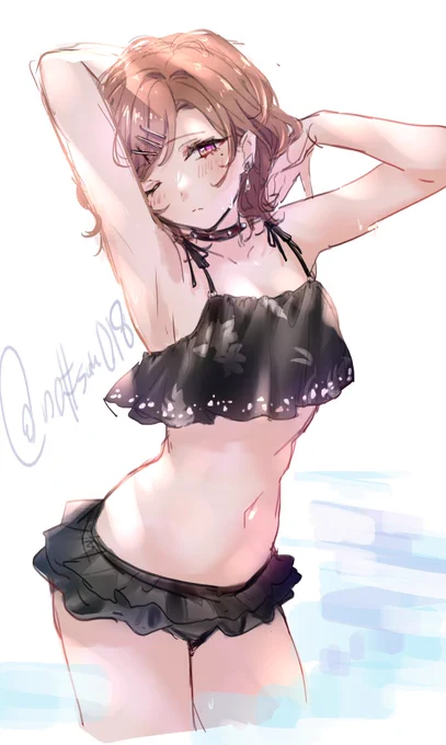 お題箱から描かせて頂きました ビキニの樋口円香。  #シャニマス  #樋口円香