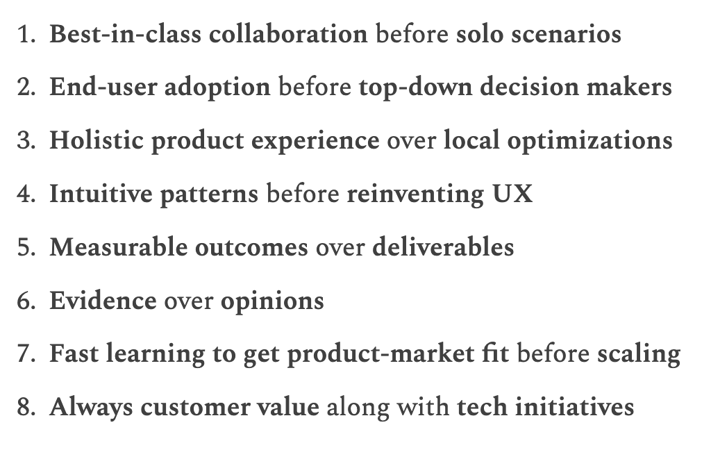 lennysan's tweet photo. 8. Their eight product principles https://t.co/xwEihWxK8u