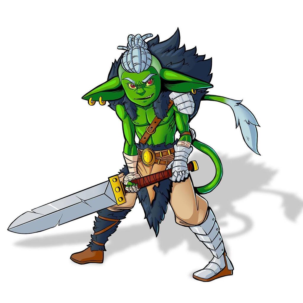 _mystereed's tweet photo. Lerch, Goblin Barbarian. I’ve been wanting to draw a goblin dnd character for a while now. He came out looking pretty cool. 

What dnd race+combos would others like to see? Leave a comment below and I’ll try to draw it.

#dnd #dnd5e #dnd5thedition #dndch… https://t.co/O1GVq0C8c8 https://t.co/v9TvB95o50