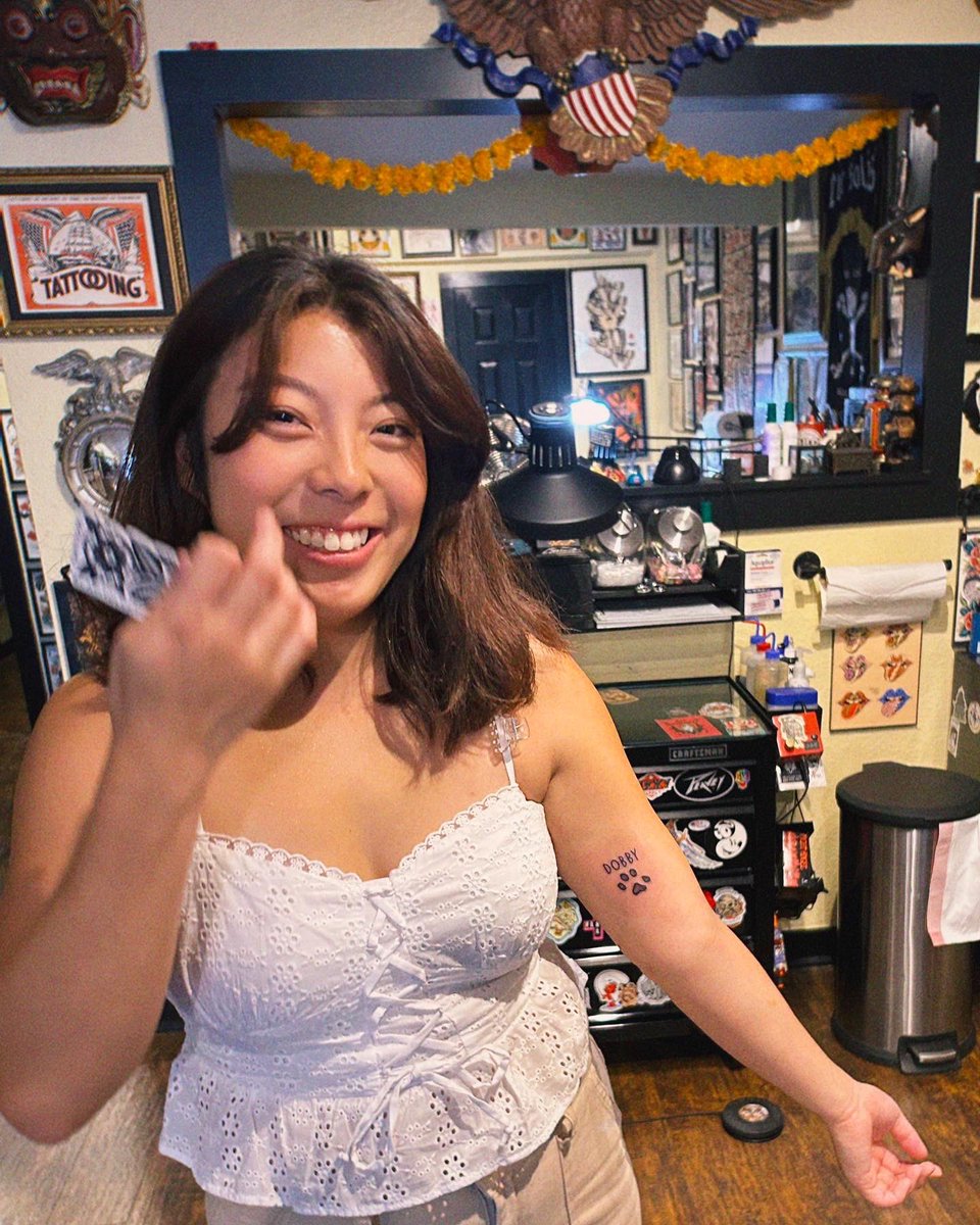 satopinn's tweet photo. In honor of Dobby and I’s birthday, I got a tattoo with his paw print 💕🌸 https://t.co/VQR6YXCkk1