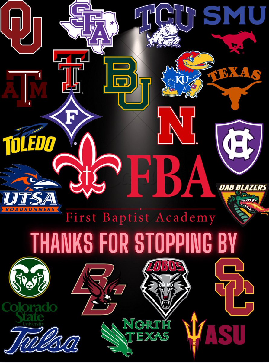 Thanks to all of the coaches who have stopped by @FBAcademyDallas. It’s exciting to see our players’ hard work paying off! We are looking forward to having more visitors at our spring practices over the next 2 weeks! #recruitFBA