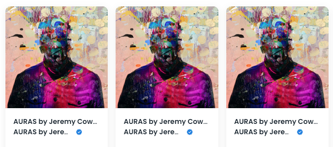 art_from_code's tweet photo. Excited to pick up my 3. Watching this event Live last week was inspiring. @jeremycowart always trying new techniques. Public minting now open and I don't know why you wouldn't pull the trigger on this tbh. Happy to own another piece of art history. https://t.co/HaDCR3YzzT https://t.co/WK8gs7tp8R