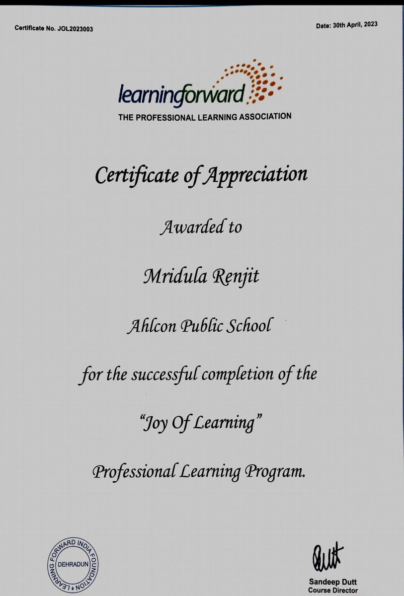 apsmridula's tweet photo. An interactive learning program with a lot of takeaways, the next step of giving the valuable inputs to students already started. Gratitude Principal Sir for the opportunity # Ahlcon @Ahlconpublic1 @ashokkp @aarathik007 @MamthaSays @seemasoniaps @PublicAhlcon https://t.co/l5wWE3A5XY