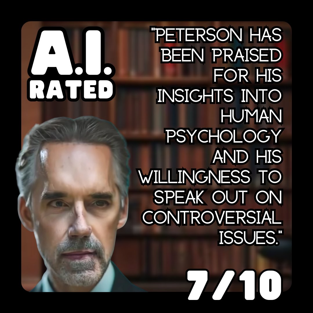 Jordan Peterson 7/10

#ai #airated #jordanpeterson #philosophy #12rulesforlife #lawsofpower #psychology