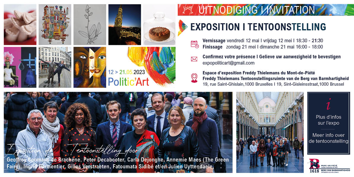 fatoumatafathy's tweet photo. 8 (ex-)politiciens qui exposent ensemble au Mont-de-Piété. 
Saint-Gisleinsstraat 19 - 23 à 1000 Bruxelles
Du vendredi 12 au dimanche 21 mai 2023
Vernissage &amp; finissage
sur réservation  via expopoliticart@gmail.com

#Fathysidibepeintre
#artistepeintre #Lesmasquesarlentaussi https://t.co/NS2NU4NhTJ