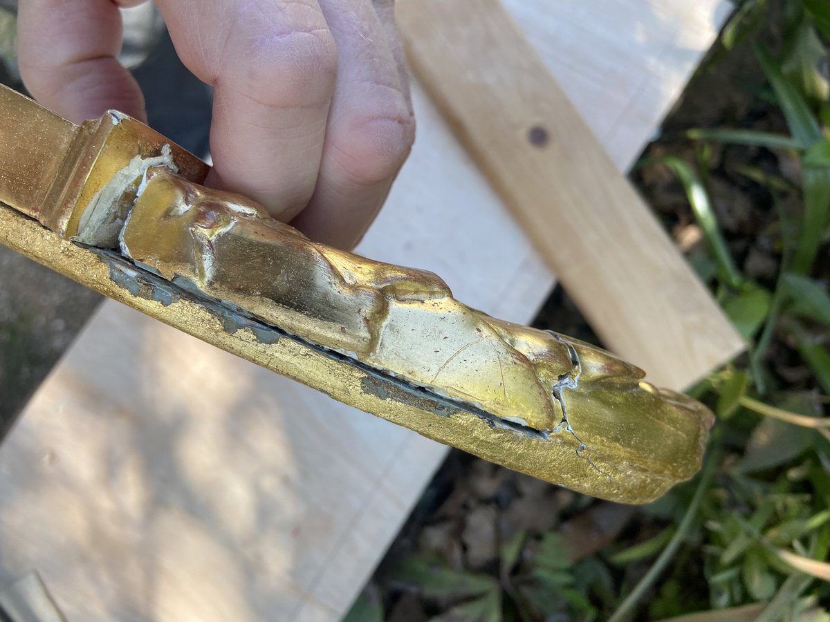 selectdecorator's tweet image. Just restored three damaged crests. In so many pieces. 24ct gilded