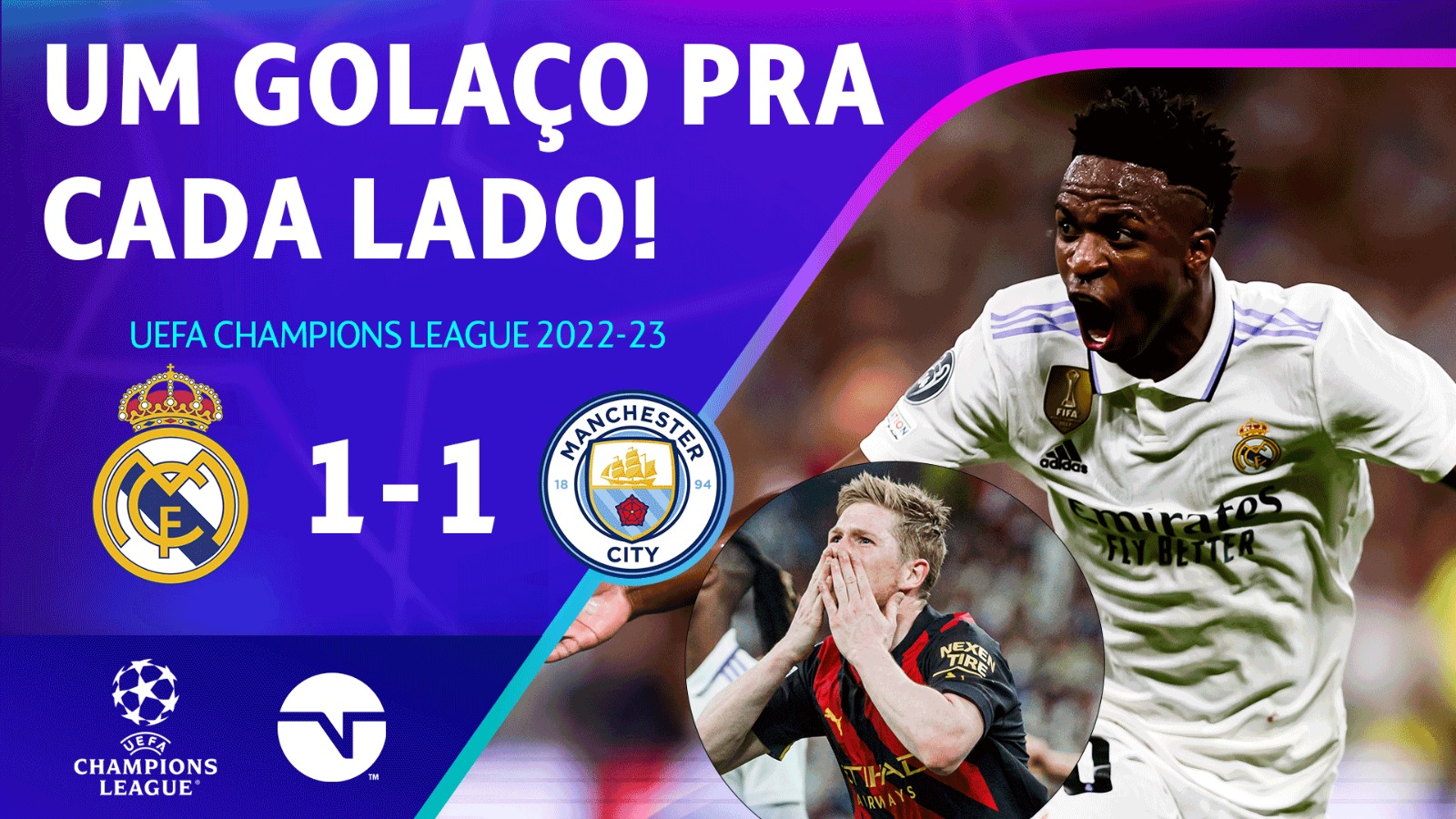 TNT Sports Brasil - Não dá pra perder o JOGAÇO entre Real Madrid x  Manchester City pelas oitavas de final da Champions League, né?! Para  assistir é só acessar  Vem com