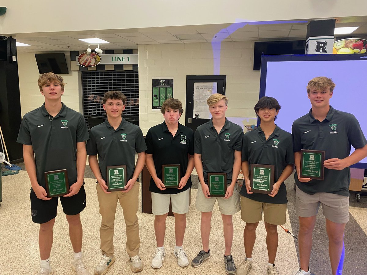 RoswellBaseball (@baseballroswell) on Twitter photo A little late.. but awards from our 2023 varsity season!
MVP- <a href="/CatherColby/">Colby Cather</a>
Cy Young- <a href="/PetteysWill/">will petteys</a>
Defensive MVP- <a href="/EliMacDonald27/">Eli MacDonald</a>
Rookie of the year( nice polo)- <a href="/KosakoskiRobbie/">Robbie Kosakoski</a>
Offensive MVP-<a href="/EmmettLovings/">Emmett Lovings</a>
Coaches- Wilson Weissinger
Go Hornets! A little late.. but awards from our 2023 varsity season!
MVP- <a href="/CatherColby/">Colby Cather</a>
Cy Young- <a href="/PetteysWill/">will petteys</a>
Defensive MVP- <a href="/EliMacDonald27/">Eli MacDonald</a>
Rookie of the year( nice polo)- <a href="/KosakoskiRobbie/">Robbie Kosakoski</a>
Offensive MVP-<a href="/EmmettLovings/">Emmett Lovings</a>
Coaches- Wilson Weissinger
Go Hornets!