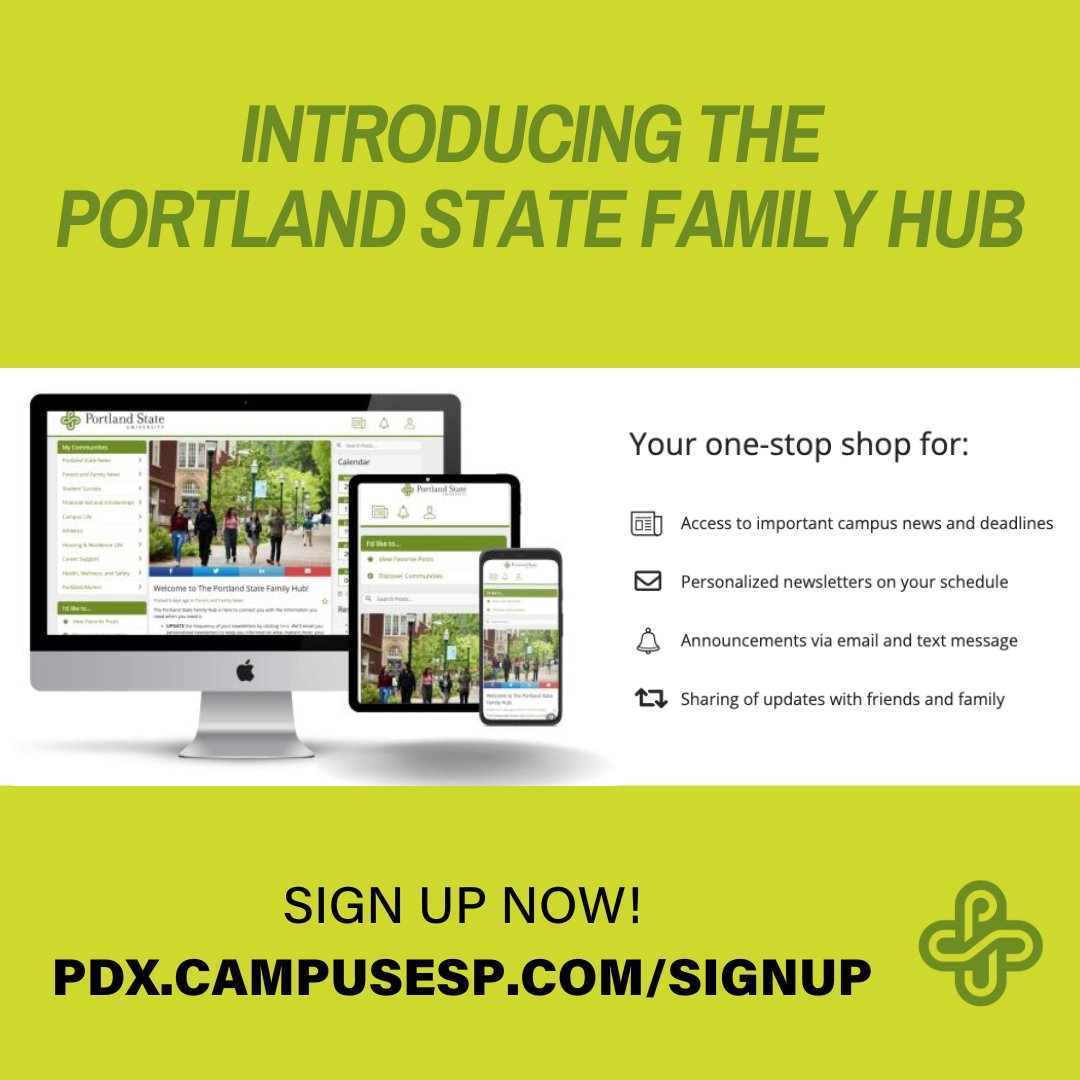 Portland State University on Twitter: "Prospective PSU Parents and Families  can now access a customizable portal where you can easily receive alerts  and updates, gain insight into the admission and enrollment processes,