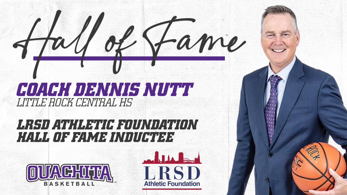 𝙃𝙖𝙡𝙡 𝙤𝙛 𝙁𝙖𝙢𝙚 𝙄𝙣𝙙𝙪𝙘𝙩𝙚𝙚. Congratulations to Coach Nutt (@OBUmensBB) on getting inducted to the LRSD Hall of Fame! #tigerfamily 🐅