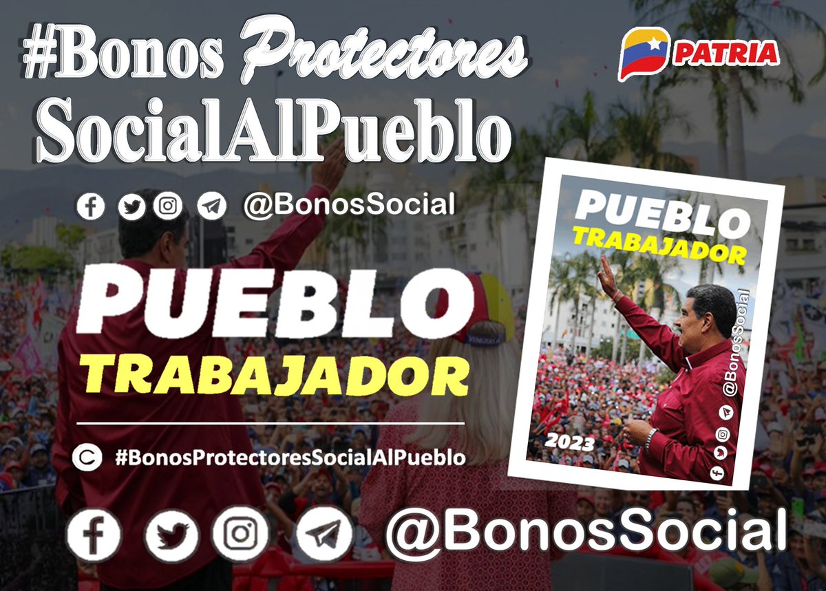 🚨 #ATENCIÓN: A partir de mañana #10May finalizará la entrega del #BonoPuebloTrabajador2023 a través del Sistema @CarnetDLaPatria enviado por nuestro Pdte. @NicolasMaduro. @BonosSocial #MaduroMásPueblo