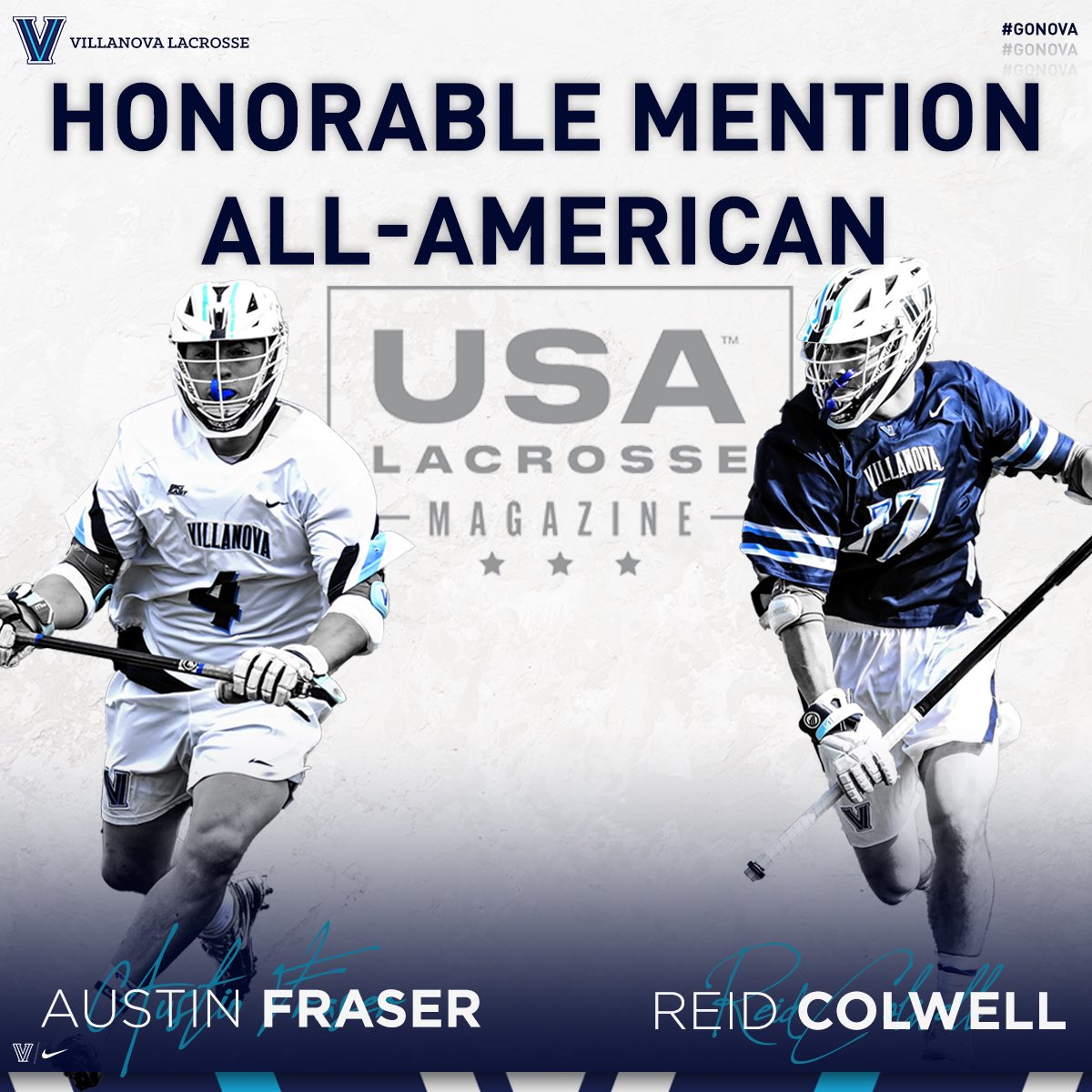 NovaLacrosse's tweet photo. Congratulations to Matt Campbell, Chet Comizio, Austin Fraser, and Reid Colwell on earning @USALacrosseMag 𝐀𝐥𝐥-𝐀𝐦𝐞𝐫𝐢𝐜𝐚𝐧 𝐇𝐨𝐧𝐨𝐫𝐬!😤🇺🇸 https://t.co/JqMiMTdFqK