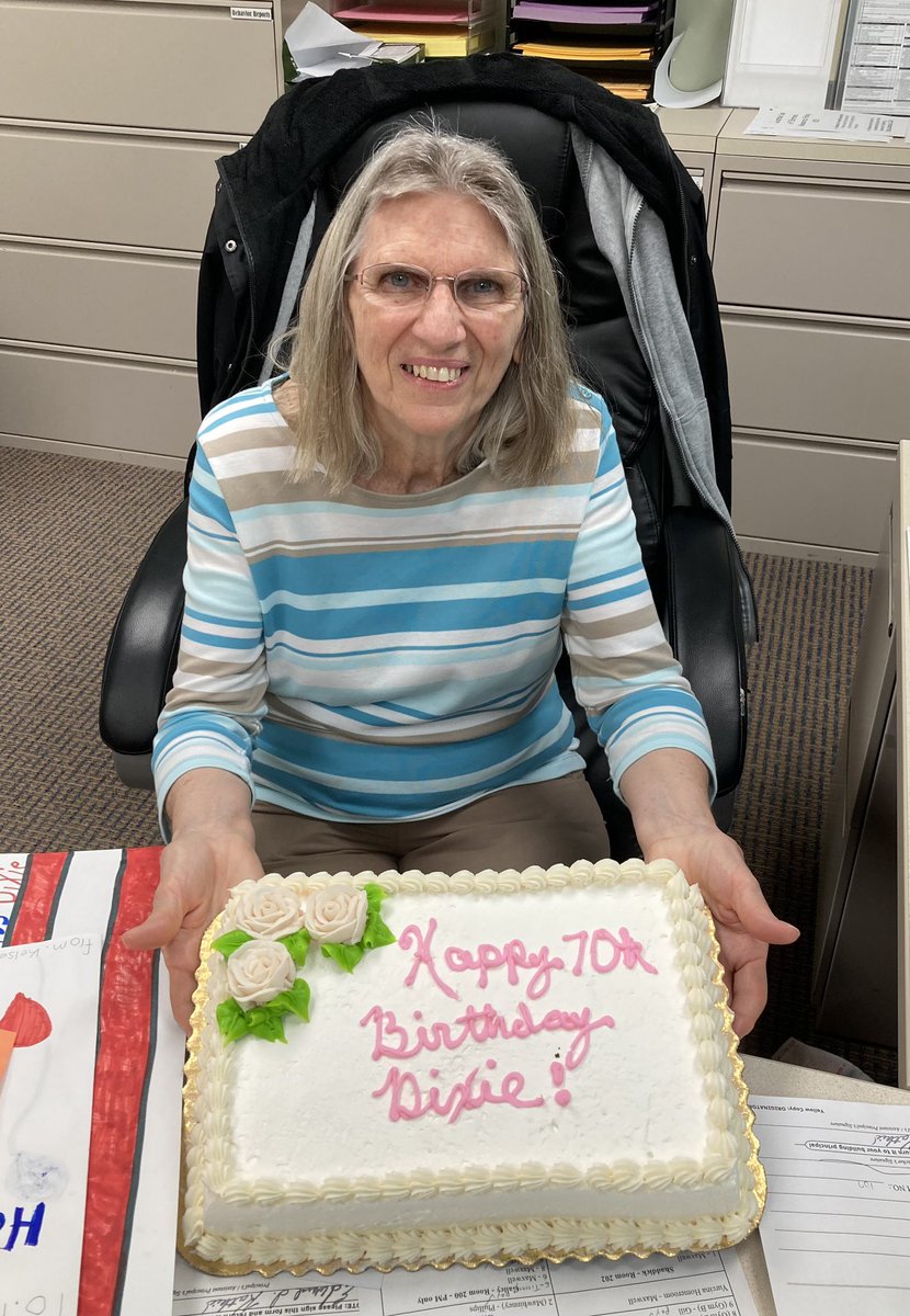 Best wishes to the Jr. High School’s own “Dixie from the office” on her special day.  Such a wonderful secretary and lady.