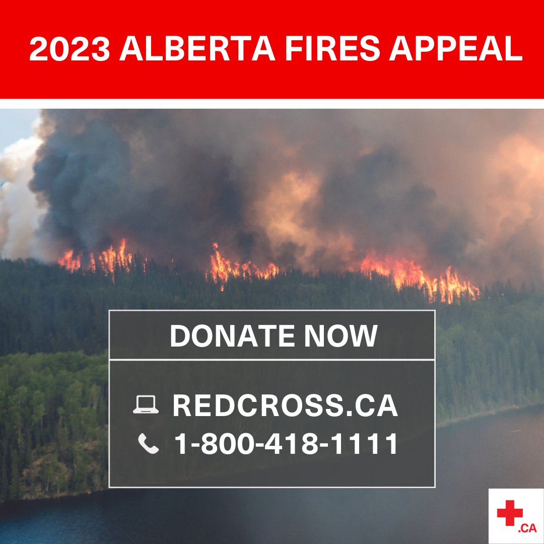 The Canadian Red Cross has opened the 2023 Alberta Fires Appeal to help provide assistance to people across the province who have been impacted by #ABWildfire.

Those wanting to help can donate at bit.ly/3NKo5dM, by calling 1-800-418-1111, or texting ABFIRES to 45678.