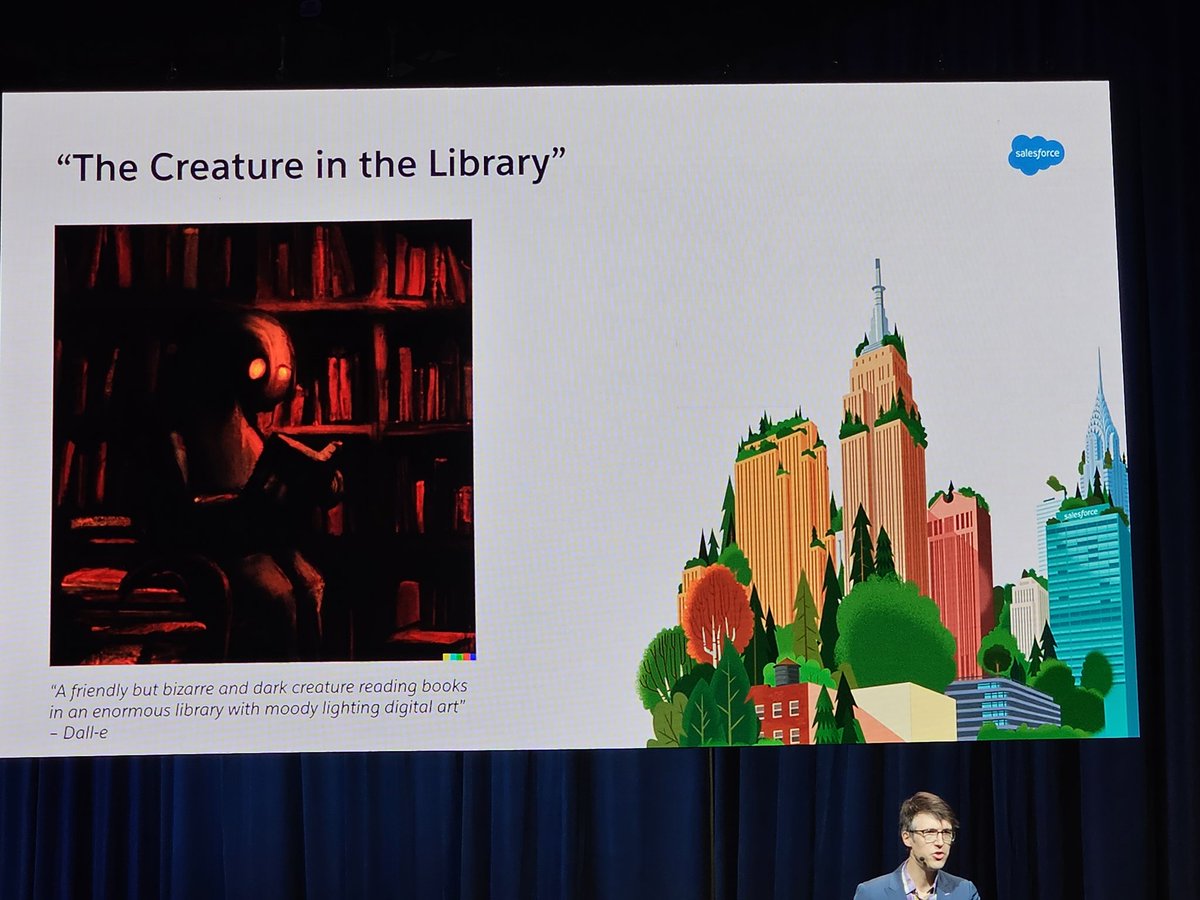 Love "The Creature in the Library" story about how large language models work.  #ai #data23