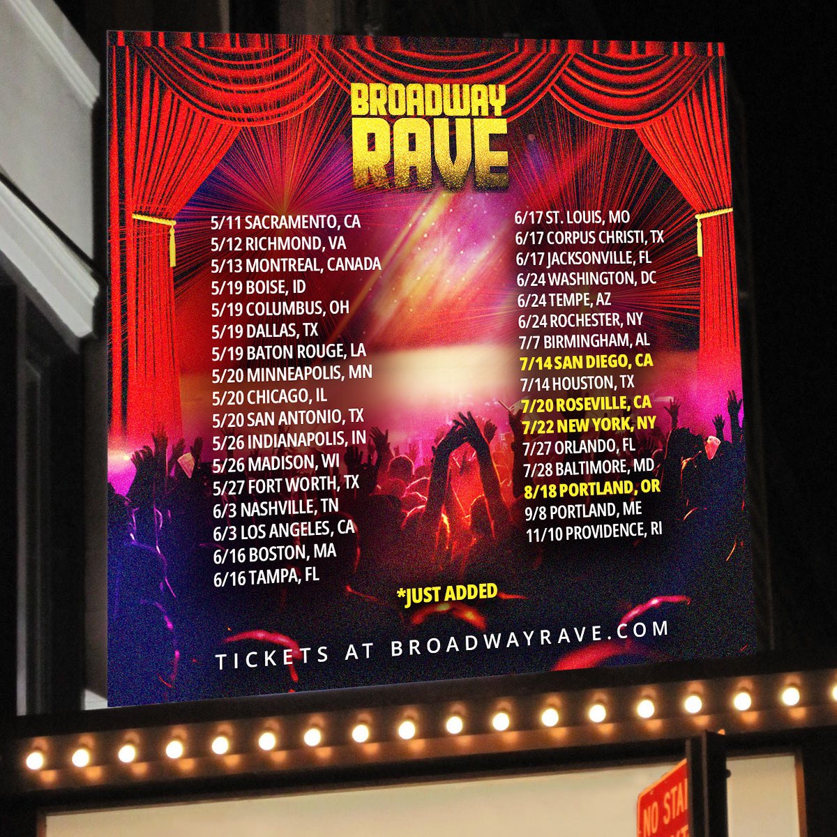 call us P.T. Barnum, because we’re looking to put on the greatest show with all of you at an upcoming event! Secure your tickets today!

Tickets: broadwayrave.com