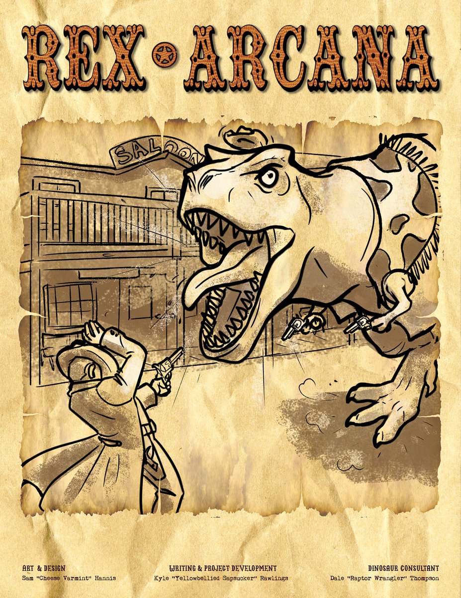 Probably the silliest thing I've ever been requested to draw... and yet I am incredibly proud of it. Makes me laugh every time I see that face...
Pick up Rex Arcana for yourself at fivepointsgames.itch.io/rex-arcana !