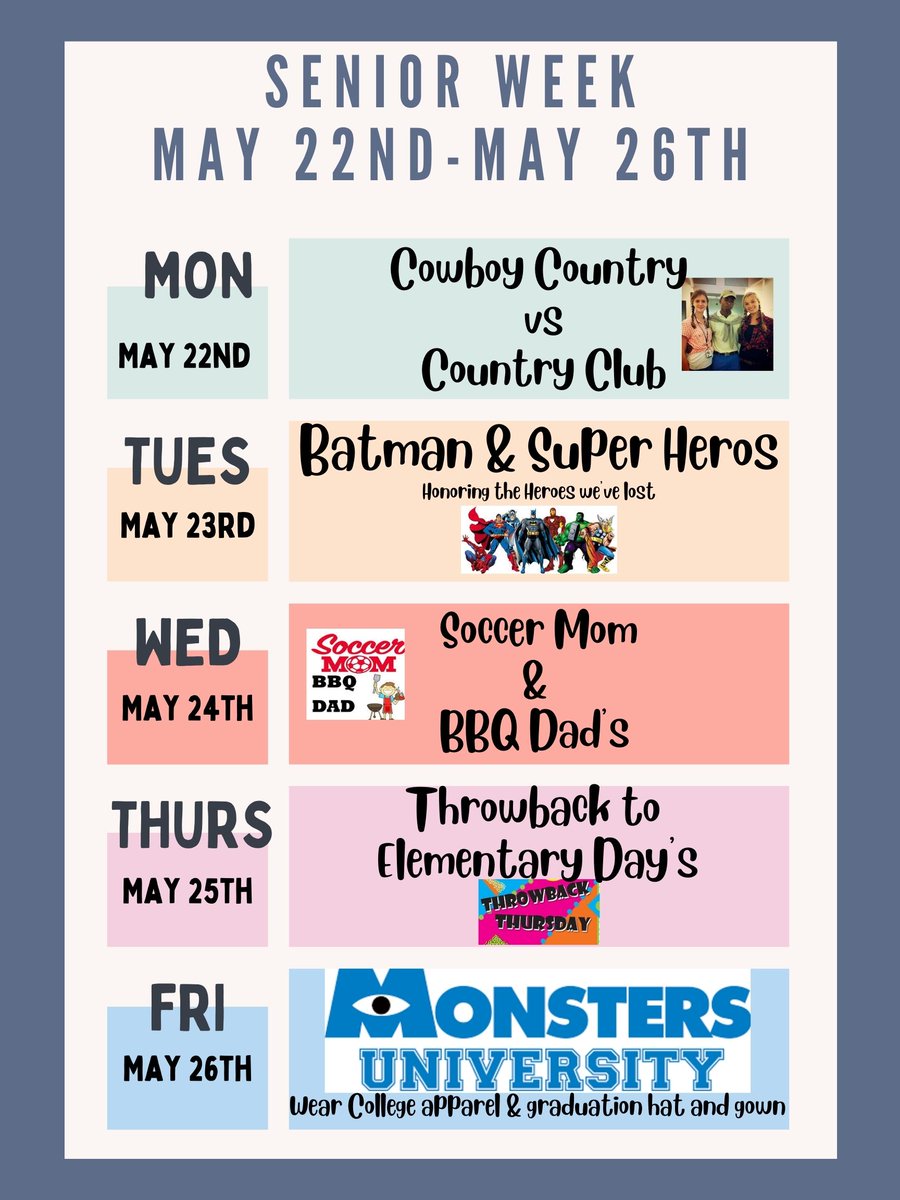 career_jay's tweet photo. Mustangs, the next two weeks will be theme weeks make sure to participate!!! Spread the word!! @NISDJay @NISDJaySEA @JJHSCounseling https://t.co/pWzpxJRvwo