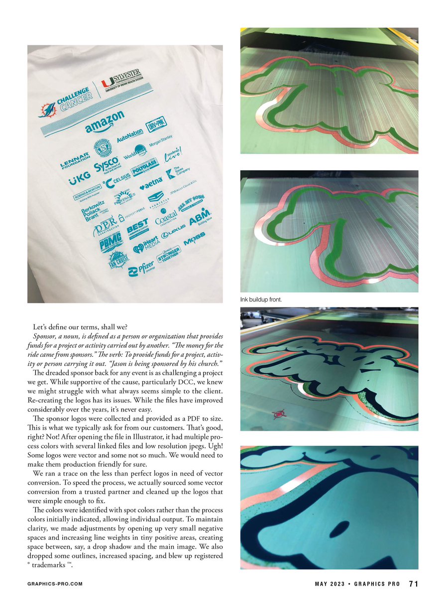 GraphicElephant's tweet photo. “Hello, has anyone ever talk to you about your sponsor logo?” Is what we would like to ask customers, but usually can’t. Lon talks about this and more in this month’s @graphicspromag article.
.
.
.
#GraphicsProExpo #GraphicsProMagazine #GraphicsProMag #GraphicsPro https://t.co/wgQFR0Jy0u