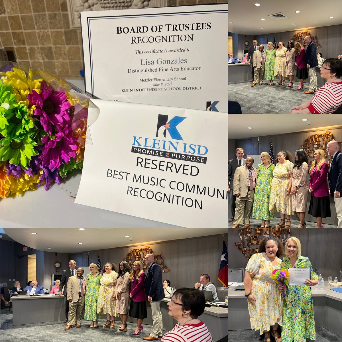 I’m so honored to be recognized as a Distinguished Music Educator for Klein ISD by the Board of Trustees. Congrats on Klein for being named Best Music Community for Music Education for the 12th year in a row. @KleinISD @kleinfinearts @MetzlerKISD @MsWillisMusic