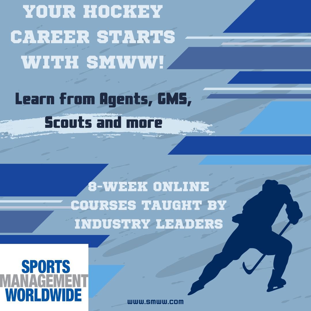 eliteprospects's tweet photo. Want to learn how to become a hockey agent? @SMWW offers 8-week online courses with Rick Curran of @ORR4HOCKEY! 

Use the promo code "Eliteprospects”
to get $100 off your hockey course now!

🔗: https://t.co/jvObUEl7s5 https://t.co/g2TsHgoEB8