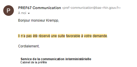 GuillaumeKrempp's tweet image. Une source me confirme ce que nous pressentions à @Rue89Strasbourg 

La préfecture ne nous envoie plus ses communiqués depuis près d'un an et ne répond à aucune de nos sollicitations depuis plus longtemps

Parce que la préfète est en désaccord total avec notre ligne éditoriale...