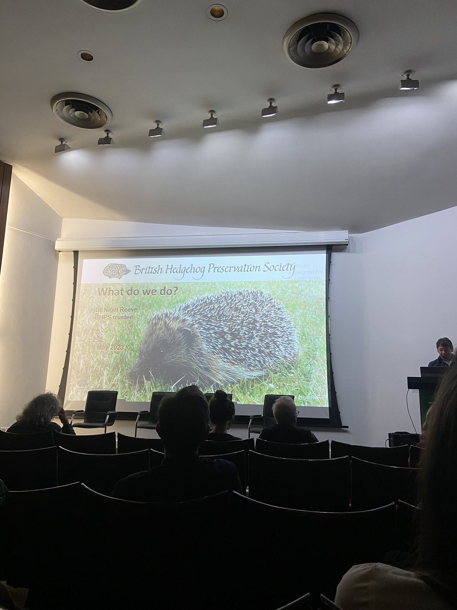 Next, we have Dr Nigel Reeves from @hedgehogsociety! 

BHPS was founded in 1982 and has been a leader in UK 🦔 conservation. They are also fundamental to our research with their core funding and support! #ZSLTalks