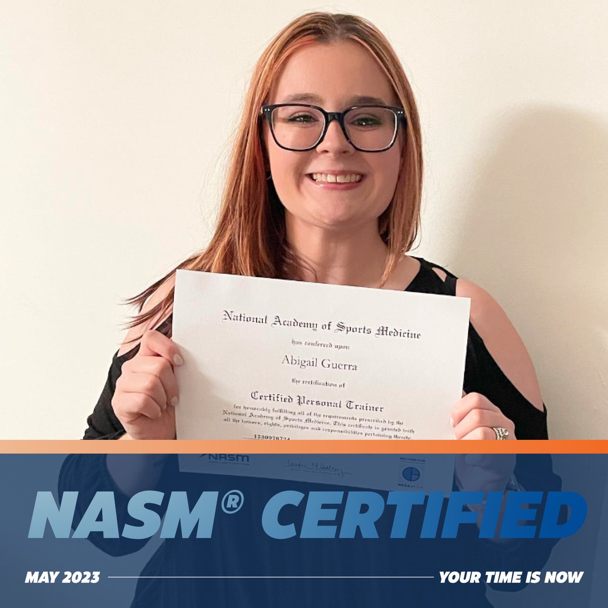NASM's tweet photo. Congratulations to Abigail Guerra on completing her NASM CPT exam! We are cheering for you! Make sure to drop a 🎉 below!
Interested in joining the NASM CPT community this year?! Click the link for more information https://t.co/MBJVlBv1Eg
#NASM #IAMACPT #NASMCPT https://t.co/XHIW4MzKdK
