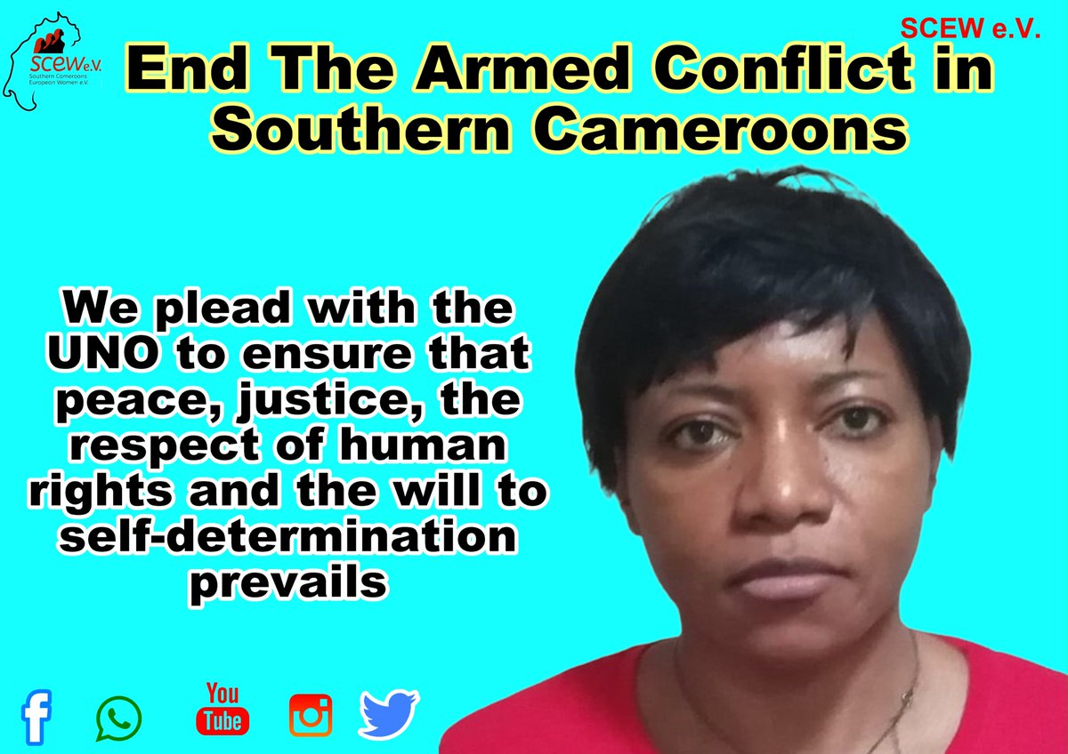 The LIVES of women and children in Southern Cameroons matters.
#EndAnglophoneCrisis and initiate #Peacetalks
 #Womensrights
#Childrensrights
@melaniejoly @RepKarenBass @KamalaHarris @HelenClarkNZ @UN_HRC @SophieHRW @hrw @UN_Women @UNDPPA @KlausHarnack @SWagenknecht @chrda_africa