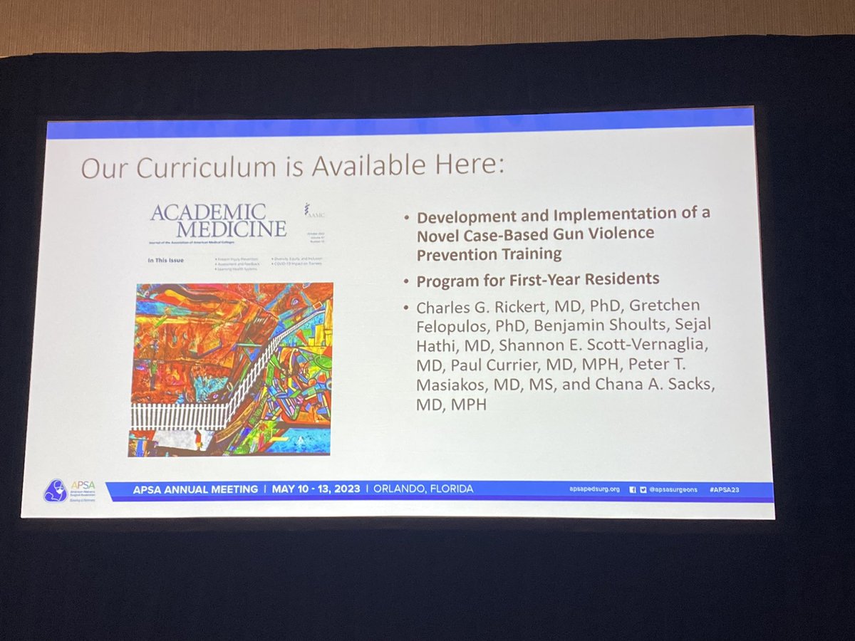 Want to screen for firearms and educate on safe storage in the hospital? Great work being done in Boston by Cornelia Griggs and @peter_masiakos @APSASurgeons #APSA23 @acsTrauma @AAPNews