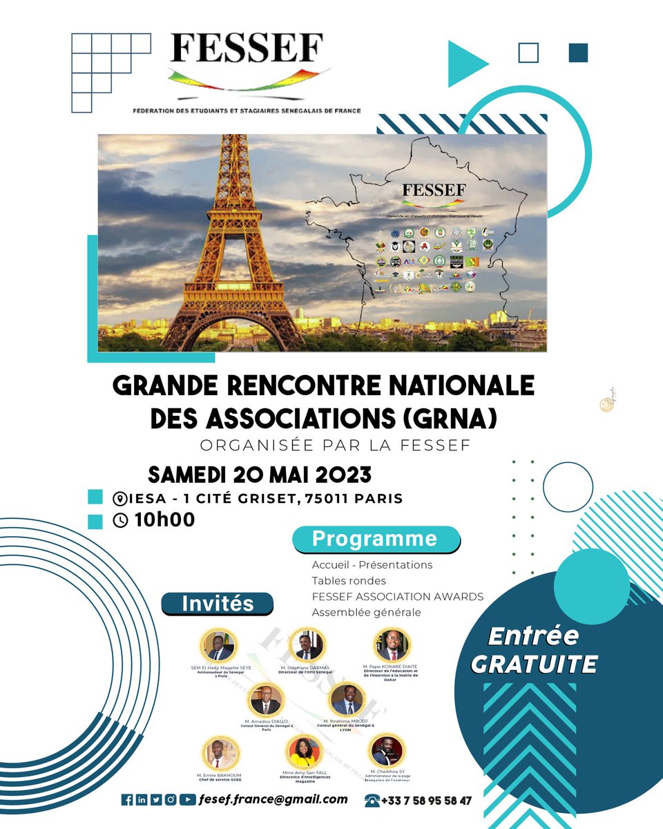 fesseffrance's tweet photo. Nous avons l’immense plaisir de vous accueillir à Paris à l'occasion de la Grande Rencontre Nationale des Associations (GRNA).
Nous avons hâte de vous rencontrer !
La FESSEF, une union qui fait réellement la force !
#fessef #caravane #etudiant #entrepreneur #senegalaisdefrance https://t.co/wqURDWiHRS
