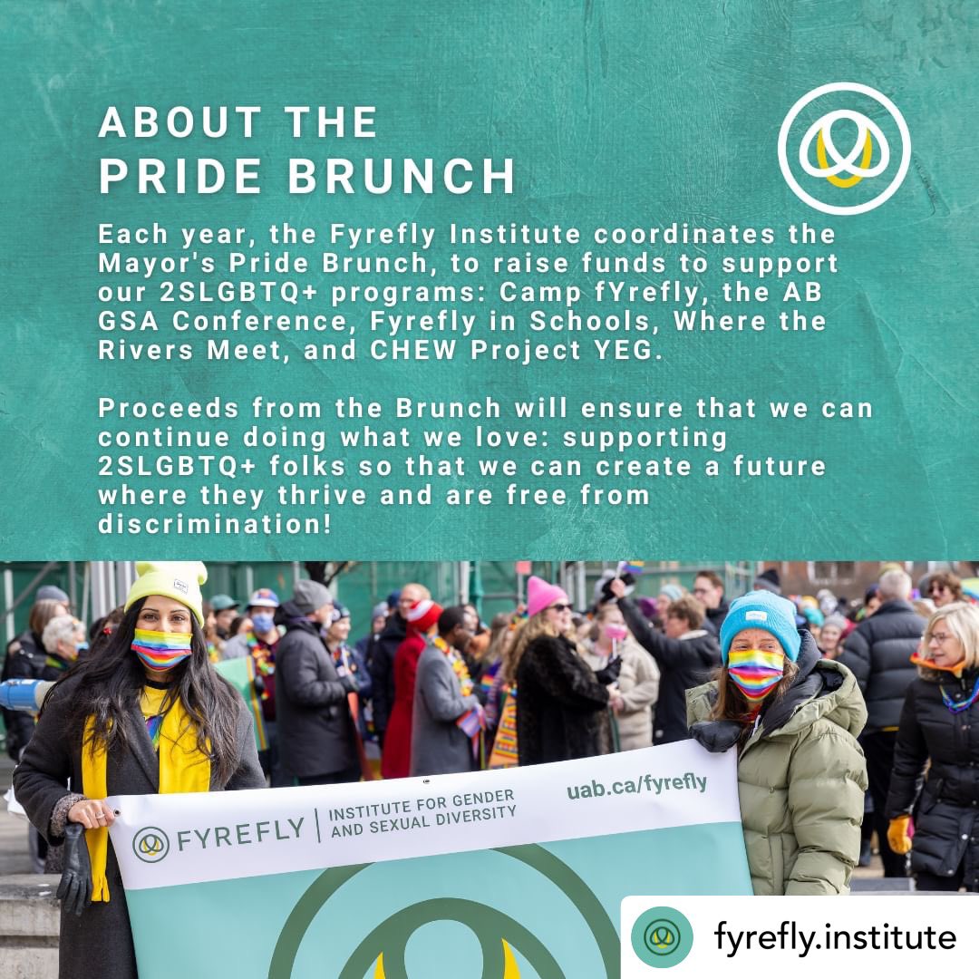 fyrefly_ua's tweet photo. On Saturday, June 10, 2023 from 10:30 AM - 1 PM, we’ll be having the 18th annual Mayor’s Pride Brunch, which raises funds for our programs so that we can create a future where 2SLGTQ+ folks thrive and are free from discrimination! Grab tickets here: https://t.co/eoQPhamvmD https://t.co/GyEIYh1ZjD