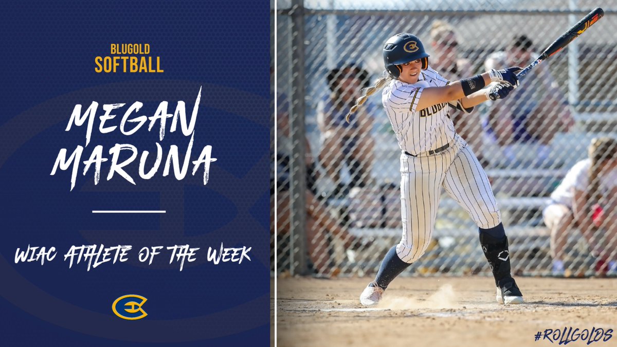 Back-to-back! @UWECSoftball's Megan Maruna is the WIAC Kwik Trip Athlete of the Week for the second straight week! #RollGolds 📝: blugolds.com/x/b73rk