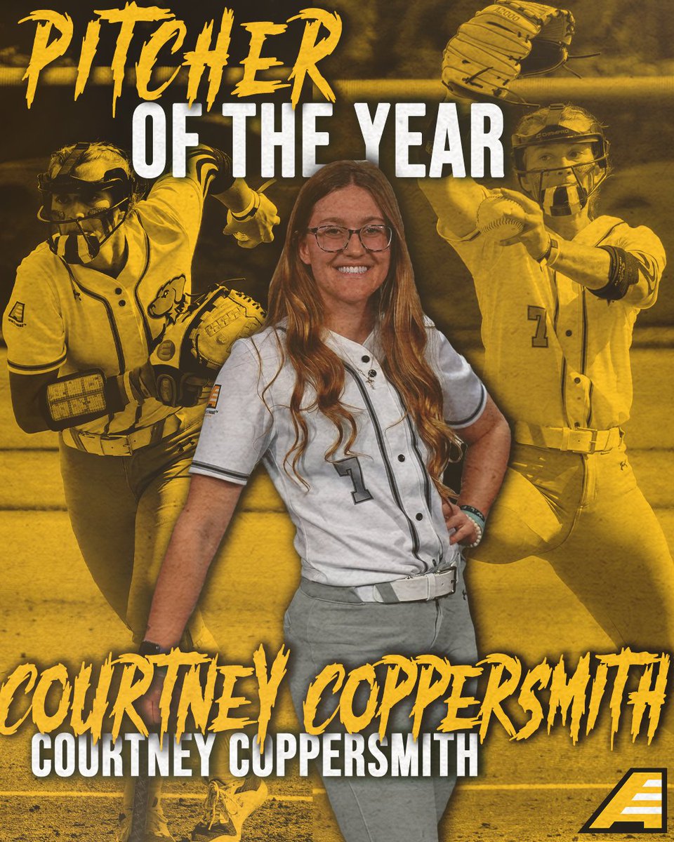 - #𝐀𝐄𝐒𝐁 𝐏𝐢𝐭𝐜𝐡𝐞𝐫 𝐨𝐟 𝐭𝐡𝐞 𝐘𝐞𝐚𝐫 - 
Courtney Coppersmith, <a href="/UMBCsoftball/">UMBC Softball</a> 

🥎 First 4x award winner in #AESB history
🥎 6-2 with a 1.85 ERA &amp; 104K in 68 IP

🏆: bit.ly/42CH1PN