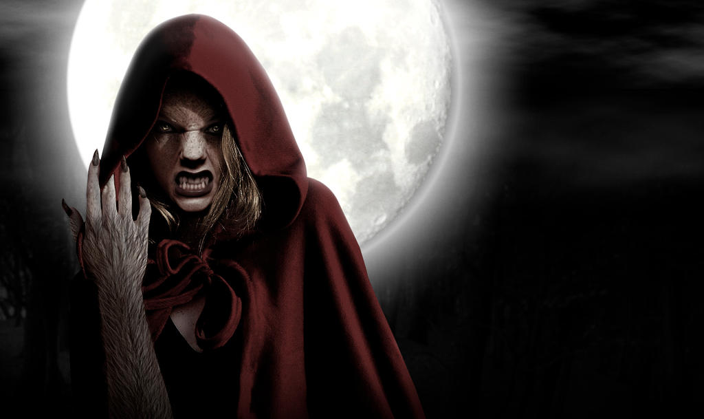 A new take on "Lil' Red Riding Hood" -- and I LIKE it! (Art by jrunsteen) #HeyThereLilRedRidingHood #WerewolfArt #Werewolf