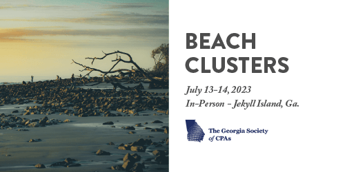 Take your CPE to Jekyll Island! GSCPA Clusters allow you to design your education series. Earn up to 16 hours of CPE by mixing 4-hour sessions during this two-day event. View all sessions & register > bit.ly/BeachCluster