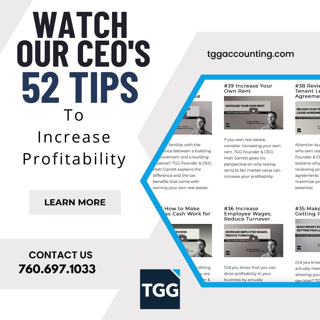TGGAcctg's tweet image. Ready to take your profitability to the next level? Our CEO has got you covered with 52 free and super-short tips that will help you skyrocket your success! Check out the channel now! 📈💰💪

#profitabilitytips #smallbusinessadvice #entrepreneurmindset #CEOinsight #businessgrowth