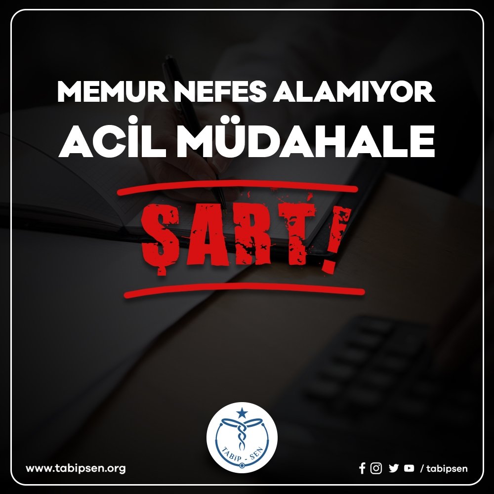 Tabip_Sen's tweet photo. Memurların sesine kulak verilmelidir. 

MEMUR NEFES ALAMIYOR, ACİL MÜDAHALE ŞART!

#Memur
#MemurunGecimDerdi

@tcbestepe, @RTErdogan, @csgbakanligi, @HMBakanligi https://t.co/NJChulNm0S