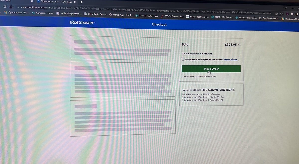 haleyadrian's tweet photo. Buying @jonasbrothers pre-sale tickets for ATL and been frozen like this for two hours. 😭 

Any suggestions of what to do? https://t.co/qLkVFUlY7W