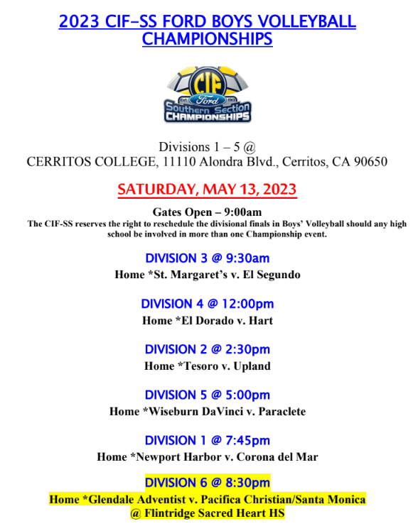 Tarek Fattal on Twitter "CIF Southern Section boys volleyball